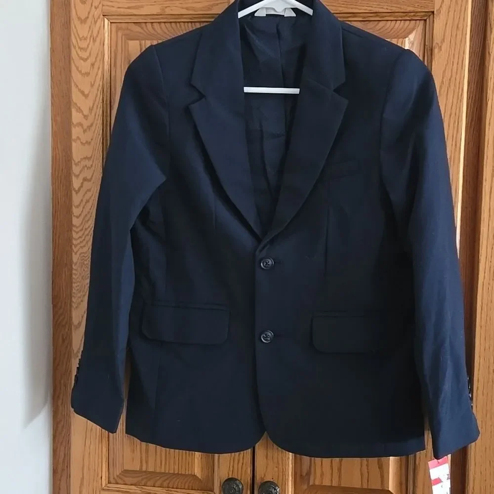Boys Suit Jacket Cat & Jack Navy Blue Size 16 2 Button Coat